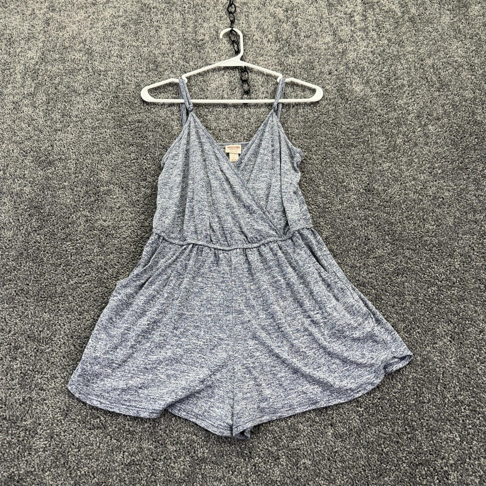 Mossimo Supply Co Romper Womens L Gray Surplice V Neck Spaghetti Strap Summer